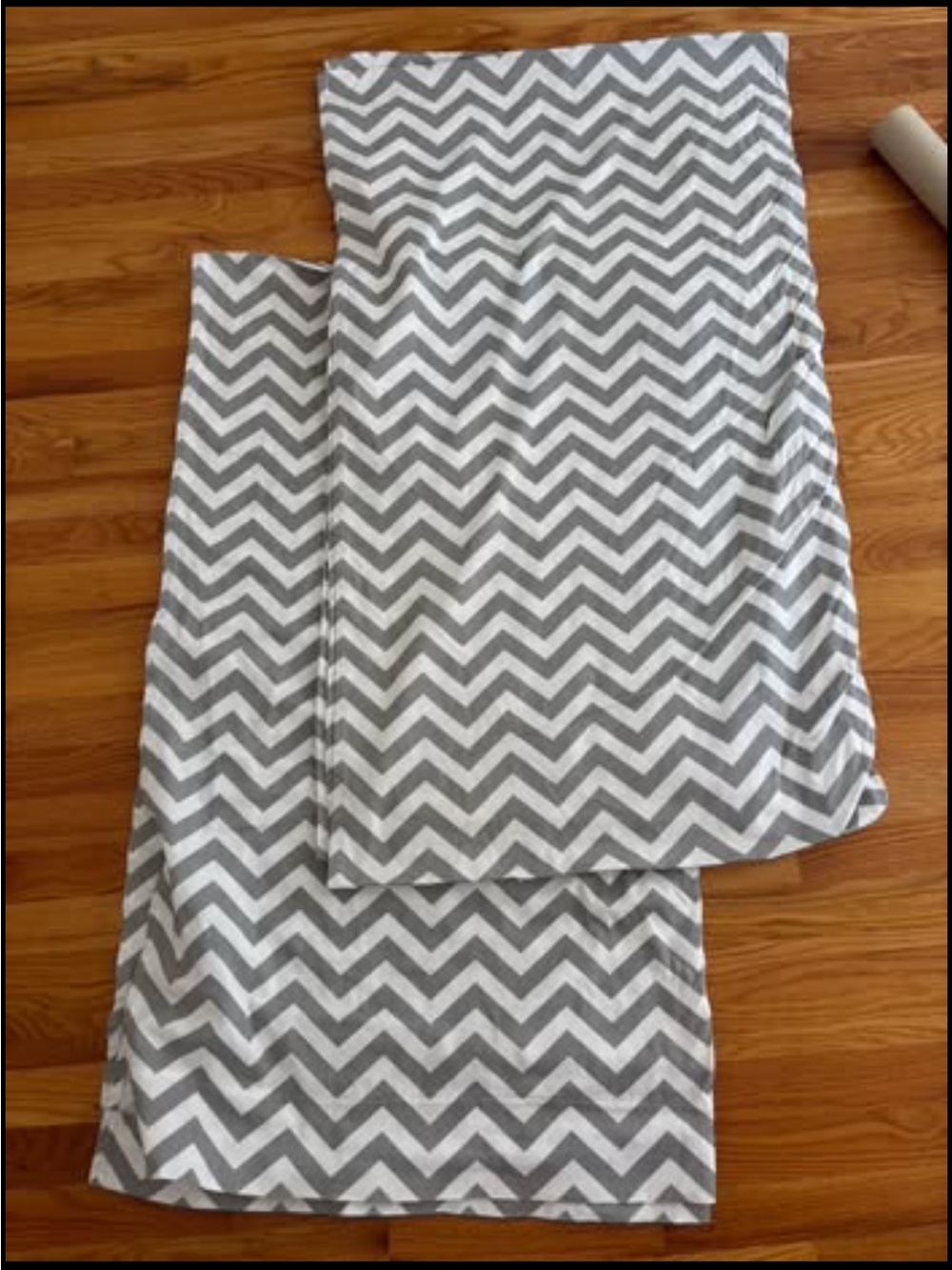 Gray/White Chevron Curtain Panels - Set of Two